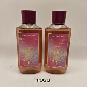 BODY & BODY WORKS STRAWBERRY SNOWFLAKES 2PK 10oz X2 NEW BODY WASH